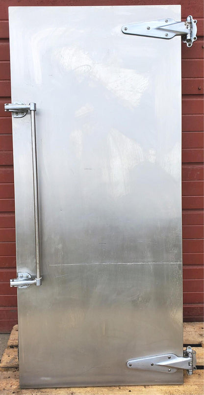 RARE VINTAGE INDUSTRIAL DESIGN STEAMPUNK ARCHITECTURE FREEZER DOOR FREESHIPPING