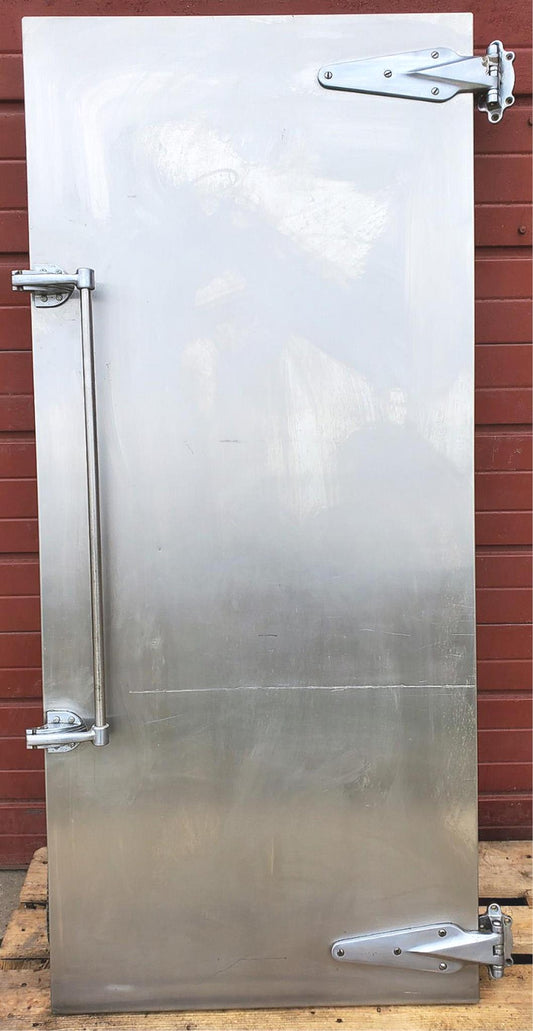 RARE VINTAGE INDUSTRIAL DESIGN STEAMPUNK ARCHITECTURE FREEZER DOOR FREESHIPPING