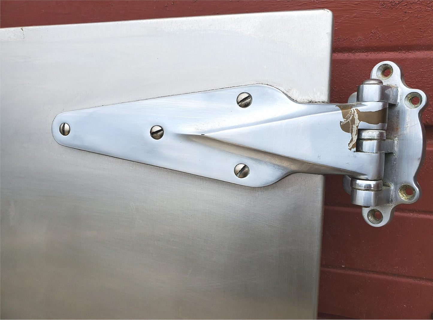 RARE VINTAGE INDUSTRIAL DESIGN STEAMPUNK ARCHITECTURE FREEZER DOOR FREESHIPPING