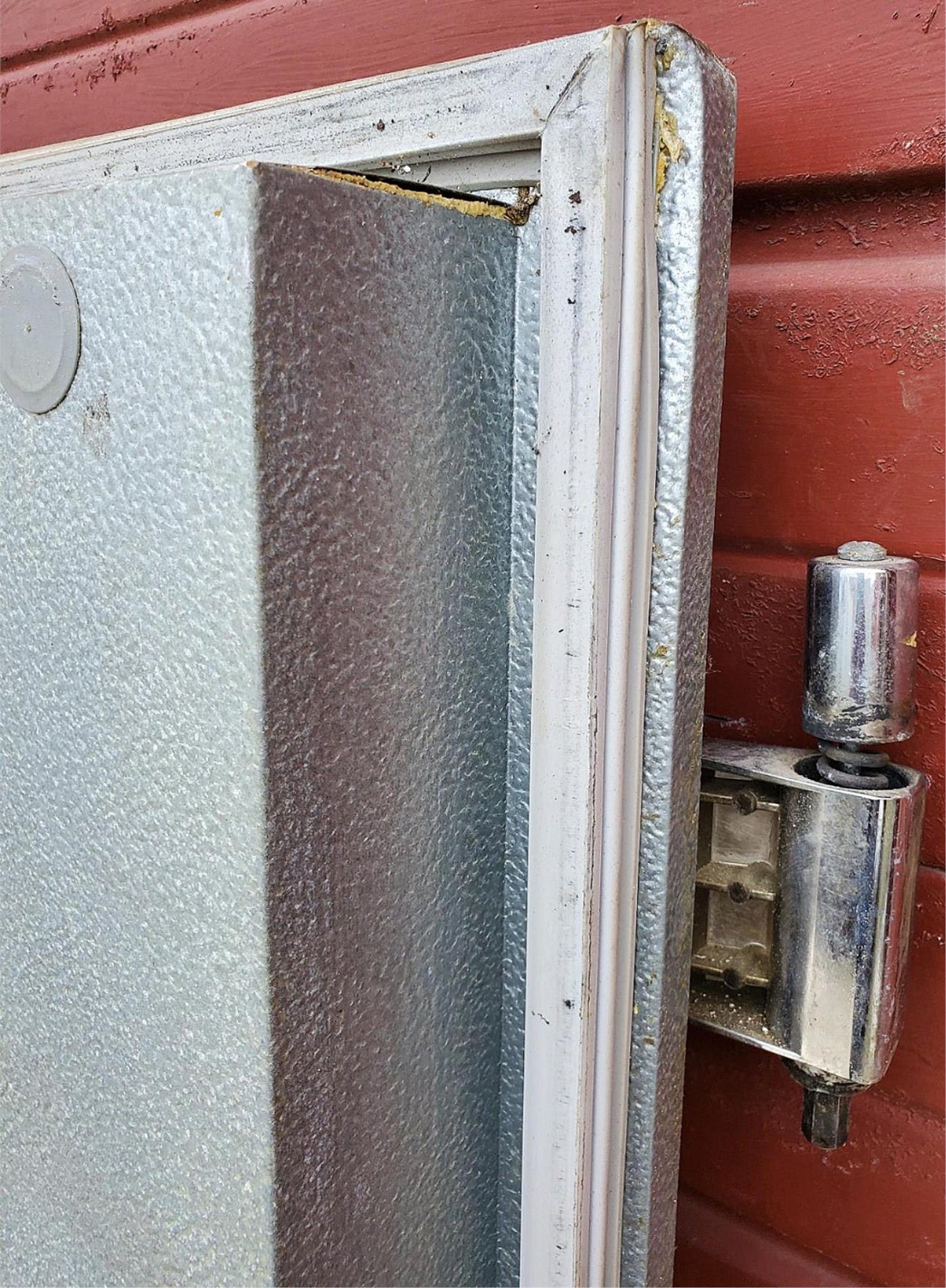 RARE VINTAGE INDUSTRIAL DESIGN STEAMPUNK ARCHITECTURE FREEZER DOOR FREESHIPPING