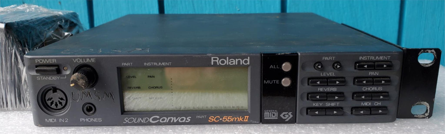 ROLAND MIDI SOUND GENERATOR SC-55mkII ORIGINAL POWER SUPPLY MOUNT RACK FREE SHIP