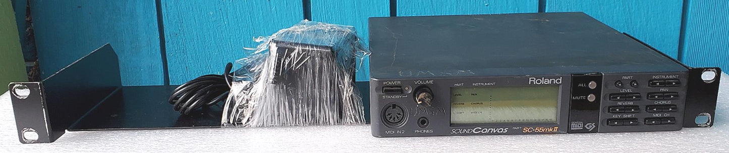 ROLAND MIDI SOUND GENERATOR SC-55mkII ORIGINAL POWER SUPPLY MOUNT RACK FREE SHIP