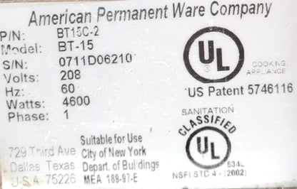 APW WYOTT BT15 CONVEYOR TOASTER Toast-Qwik® WORKS PERFECTLY WATCH VIDEO FREESHIP