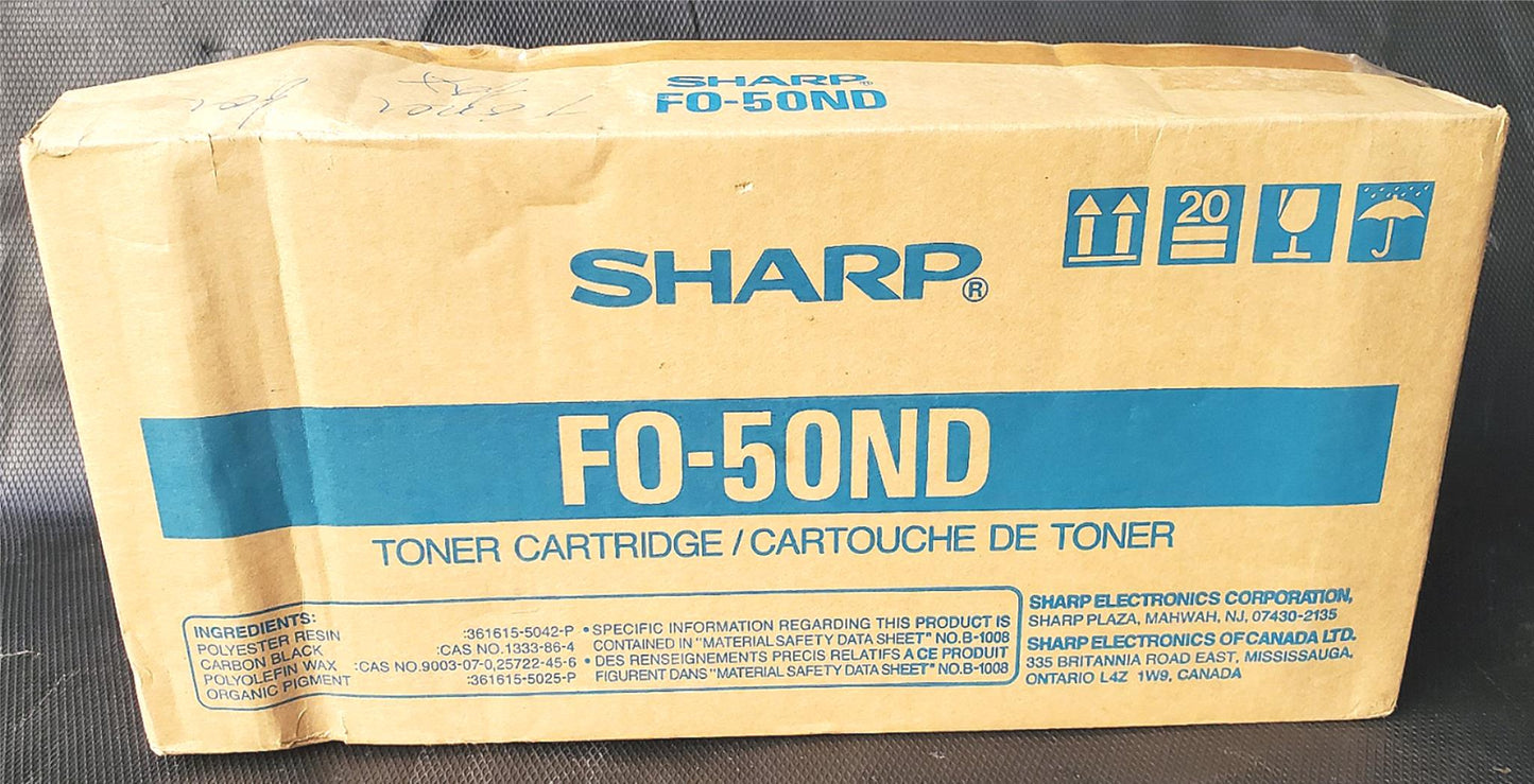 SHARP FO-50ND GENUINE FACTORY SEALED BLACK ORIGINAL TONER CARTRIDGE FREE SHIPPIN