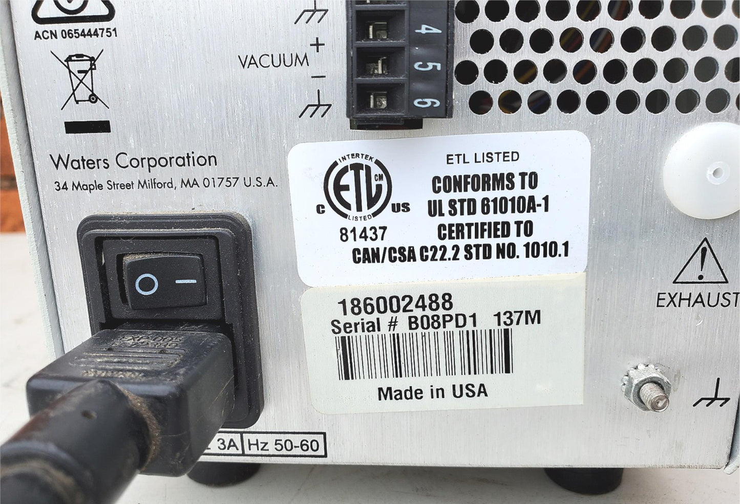 WATERS 4 CHANNEL IN-LINE DEGASSER AF 100% WORKING WARRANTY WATCH VIDEO FREE SHIP