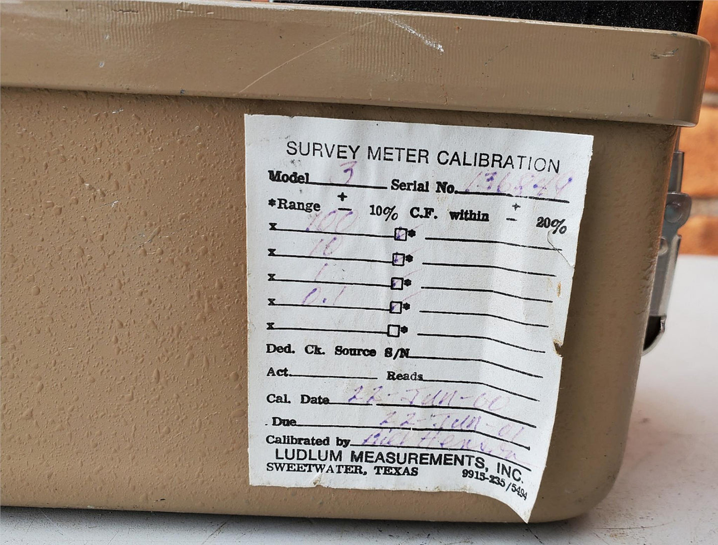 LUDLUM 3 SURVEY METER with 44-9 ALPHA BETA GAMMA RADIATION DETECTOR FREE SHIPPIN