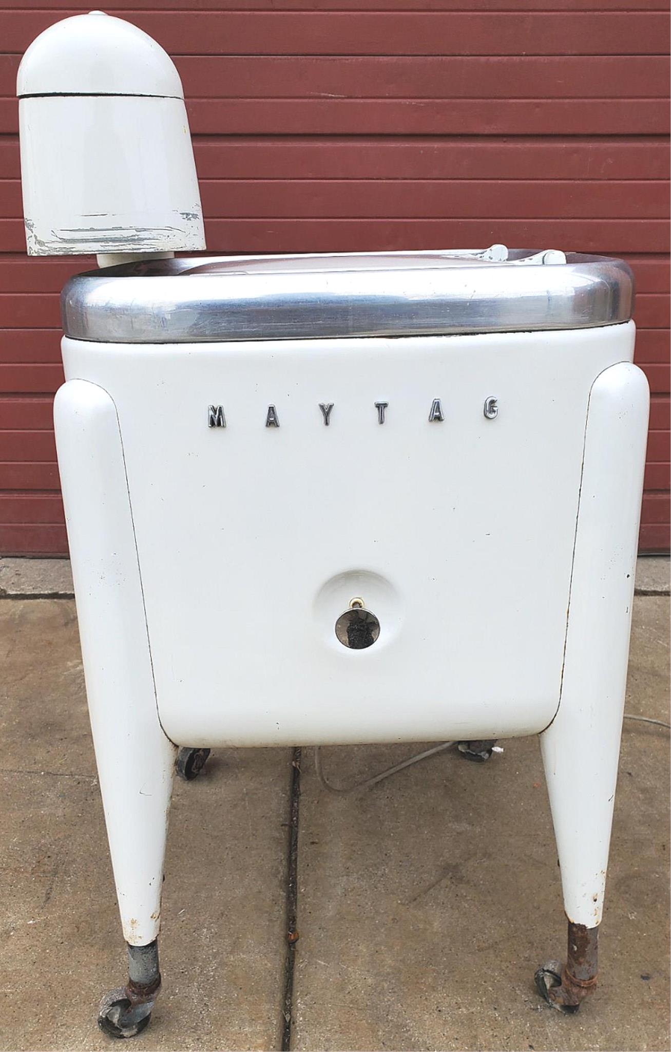 100% WORKING VINTAGE MAYTAG E2L "WRINGER" WASHING MACHINE WATCH VIDEO FREE SHIP