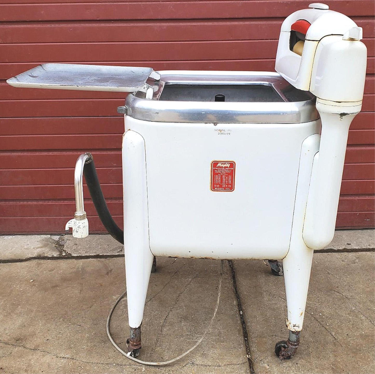 100% WORKING VINTAGE MAYTAG E2L "WRINGER" WASHING MACHINE WATCH VIDEO FREE SHIP