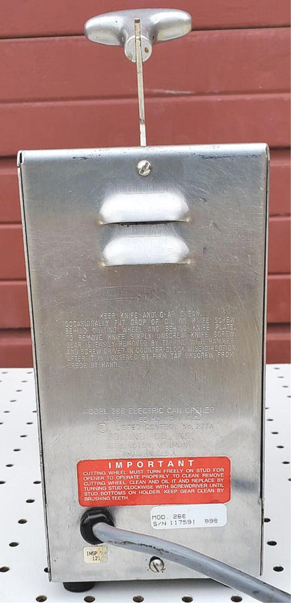 EDLUNG MODEL 266 ELECTRIC 120 Volt COMMERCIAL CAN OPENER FREE SHIP WATCH VIDEO