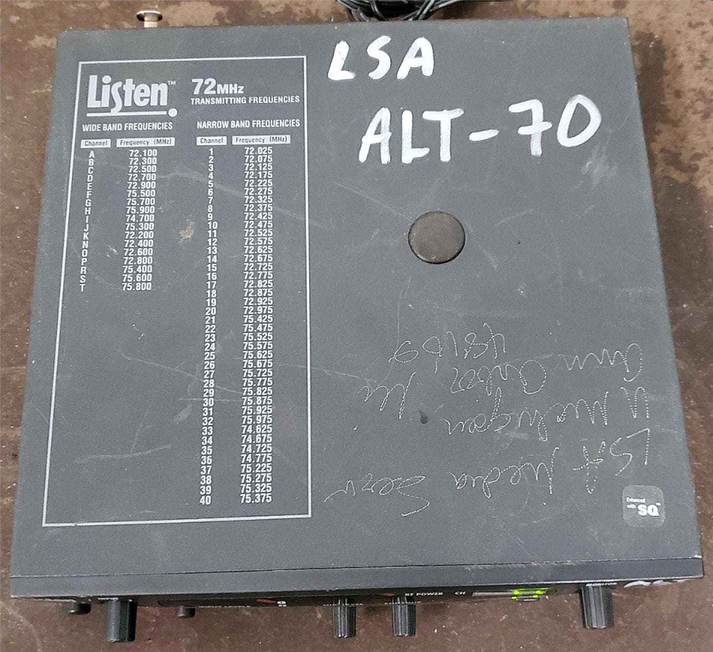 LISTEN LT-800-072-SQ STATIONARY RF TRANSMITTER (72 MHZ) WATCH VIDEO FREE SHIP