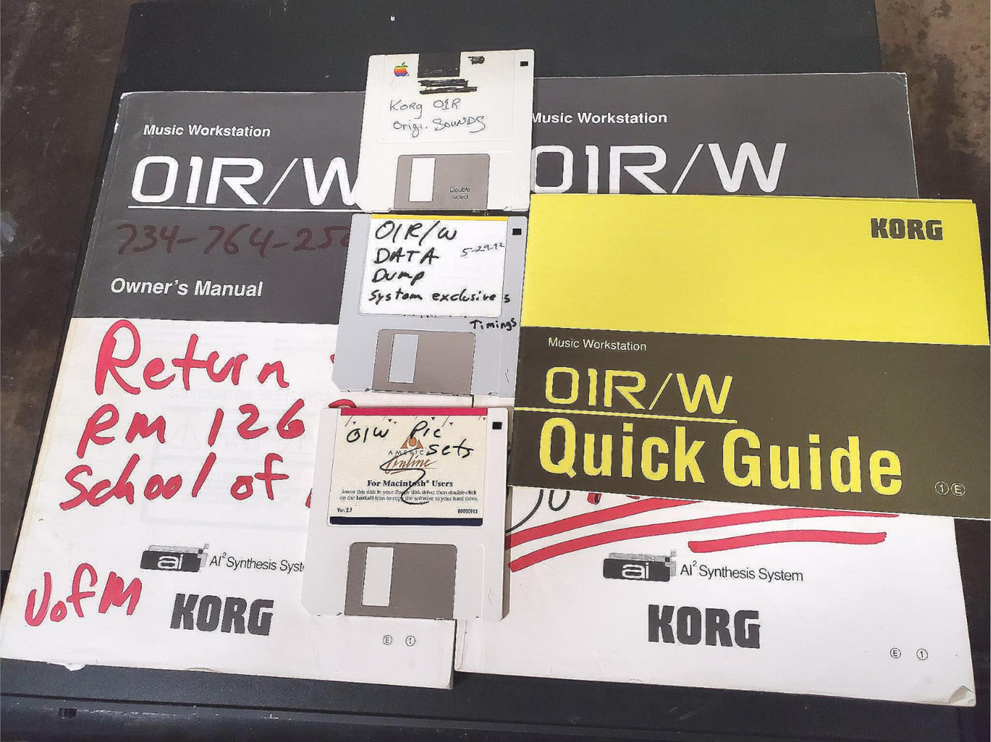 KORG 01R/W MUSIC WORKSTATION w/ OPERATION OWNER's MANUAL & QUICK GUIDE FREE SHIP