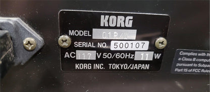 KORG 01R/W MUSIC WORKSTATION w/ OPERATION OWNER's MANUAL & QUICK GUIDE FREE SHIP