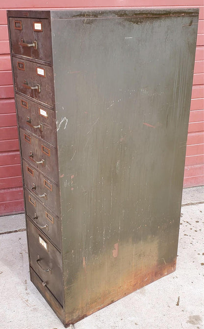 1950's STEELCASE WINE COLLECTIBLE GUN TOOL STORAGE BIN CABINET 7 PULLOUT DRAWERS