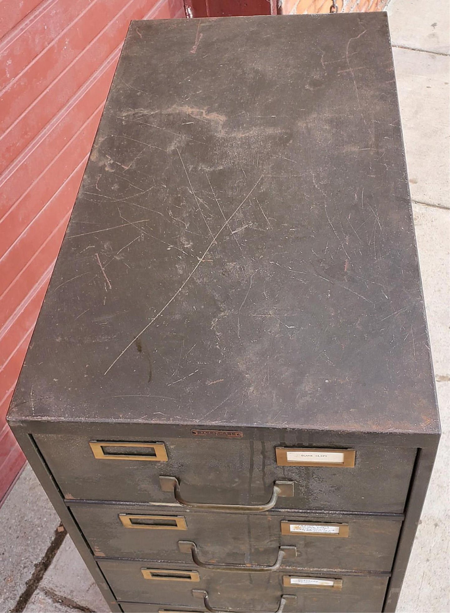 1950's STEELCASE WINE COLLECTIBLE GUN TOOL STORAGE BIN CABINET 7 PULLOUT DRAWERS