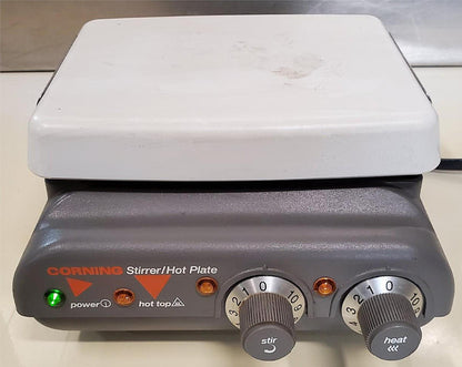 CORNING PC-420 HOTPLATE & MAGNETIC STIRRER 5”x 7” 120 VAC FREE SHIP WATCH VIDEO