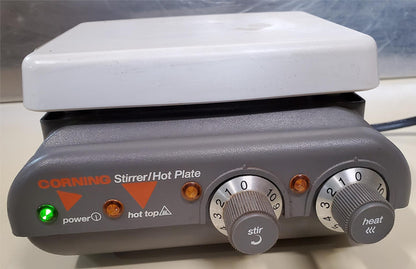 CORNING PC-420 HOTPLATE & MAGNETIC STIRRER 5”x 7” 120 VAC FREE SHIP WATCH VIDEO