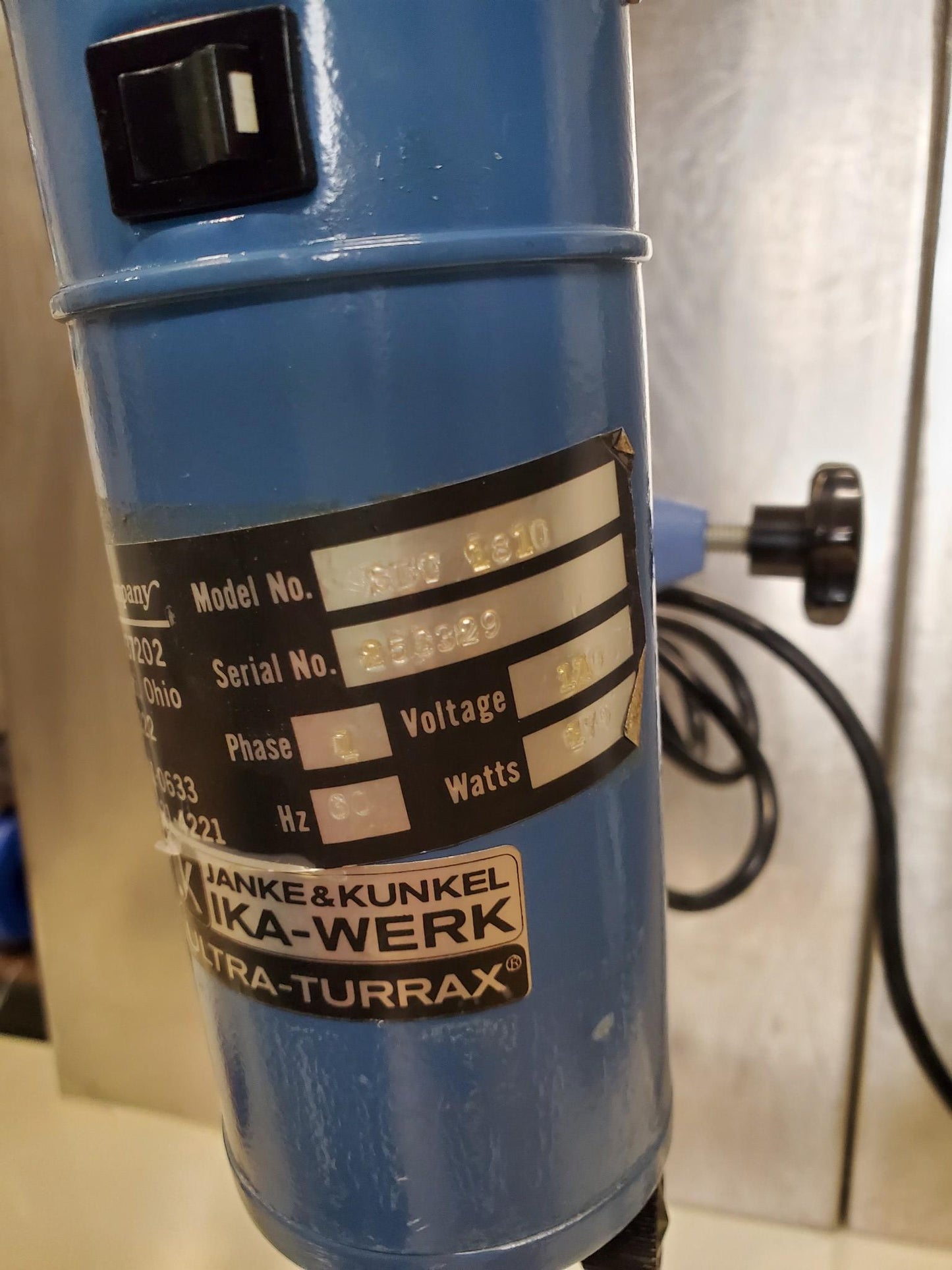 JANKE KUNKEL IKA WERK TURRAX SDT 1810 TEKMAR TISSUMIZER HOMOGENIZER WATCH VIDEO