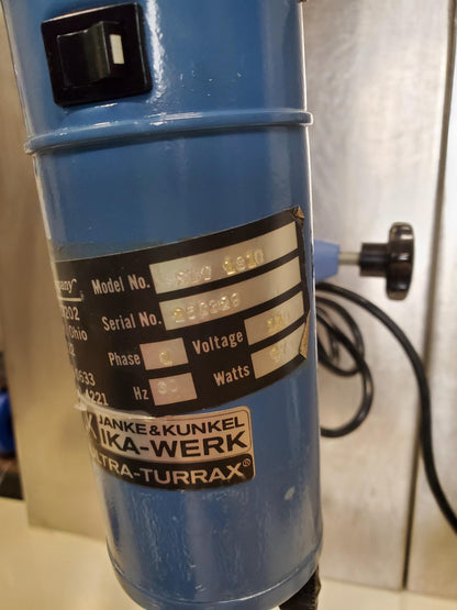 JANKE KUNKEL IKA WERK TURRAX SDT 1810 TEKMAR TISSUMIZER HOMOGENIZER WATCH VIDEO