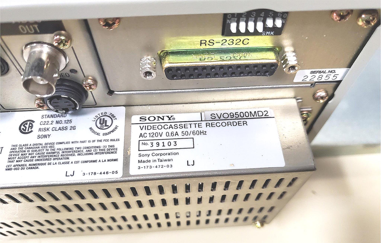 SONY MEDICAL VIDEO CASSETTE RECORDER SVO9500MD2 w/RS-232C WATCH VIDEO FREE SHIP