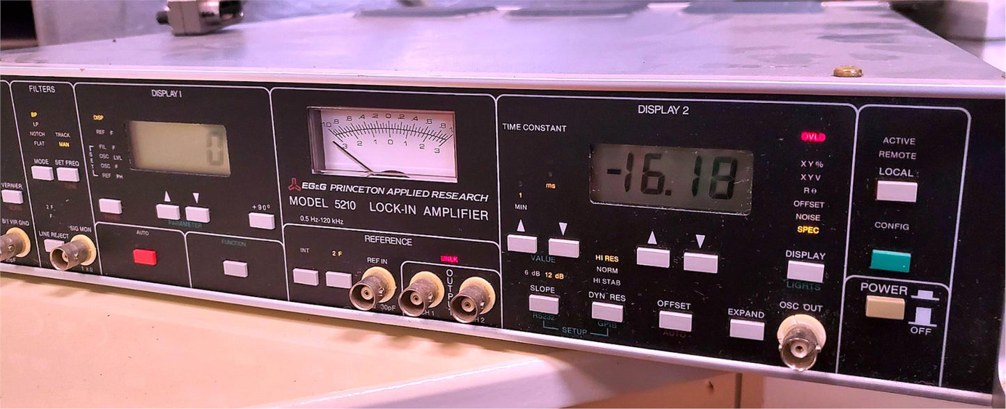 EG&G PRINCETON APPLIED RESEARCH 5210 DUAL PHASE LOCK-IN AMPLIFIER WATCH VIDEO