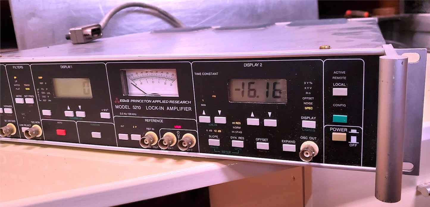 EG&G PRINCETON APPLIED RESEARCH 5210 DUAL PHASE LOCK-IN AMPLIFIER WATCH VIDEO
