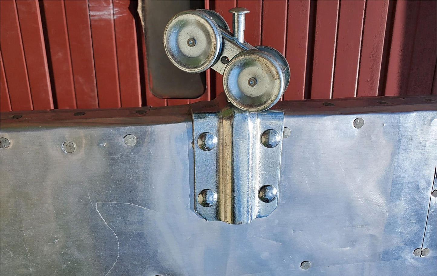 RARE VINTAGE HUGE 98"high x 72"wide HEAVY DUTY STEEL ARMORED BARN DOOR FREE SHIP