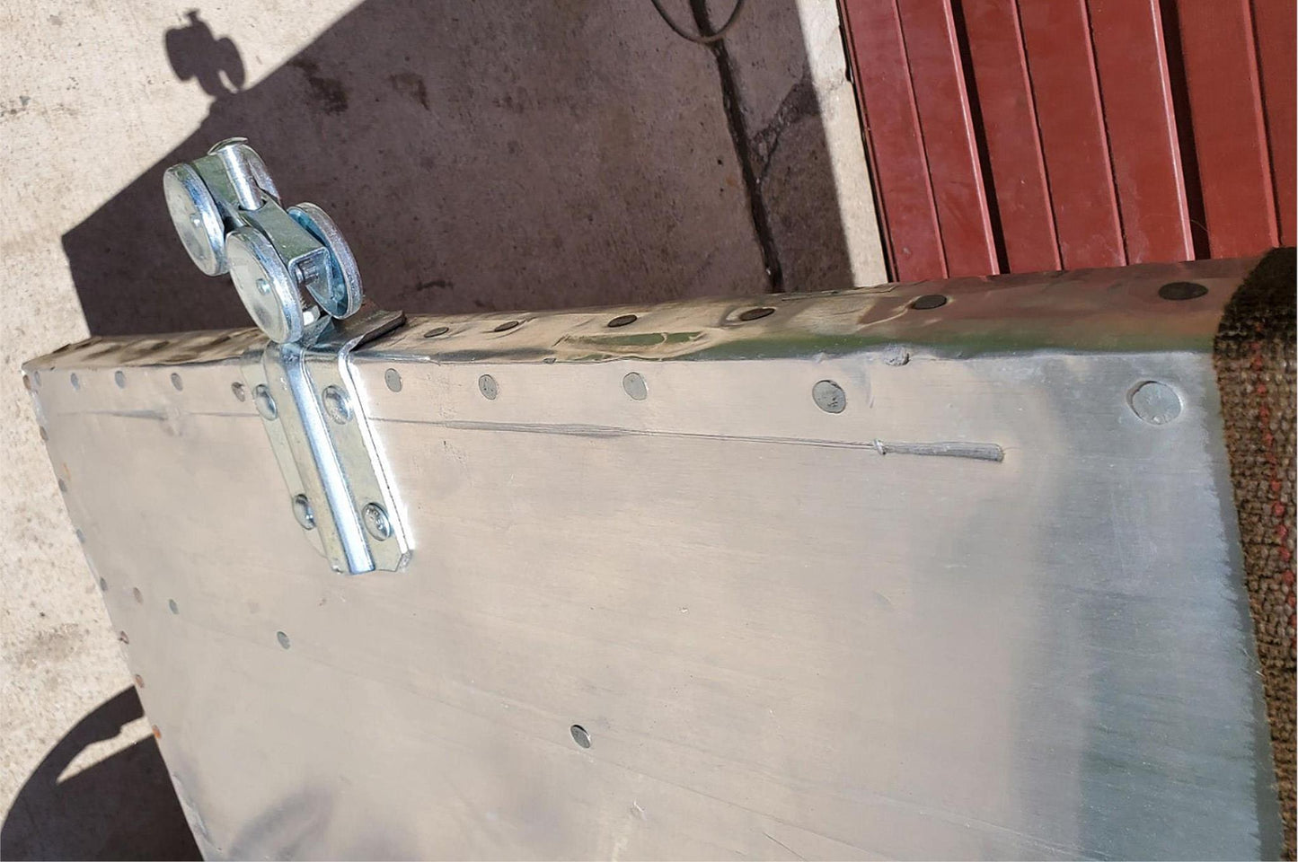 RARE VINTAGE HUGE 98"high x 72"wide HEAVY DUTY STEEL ARMORED BARN DOOR FREE SHIP