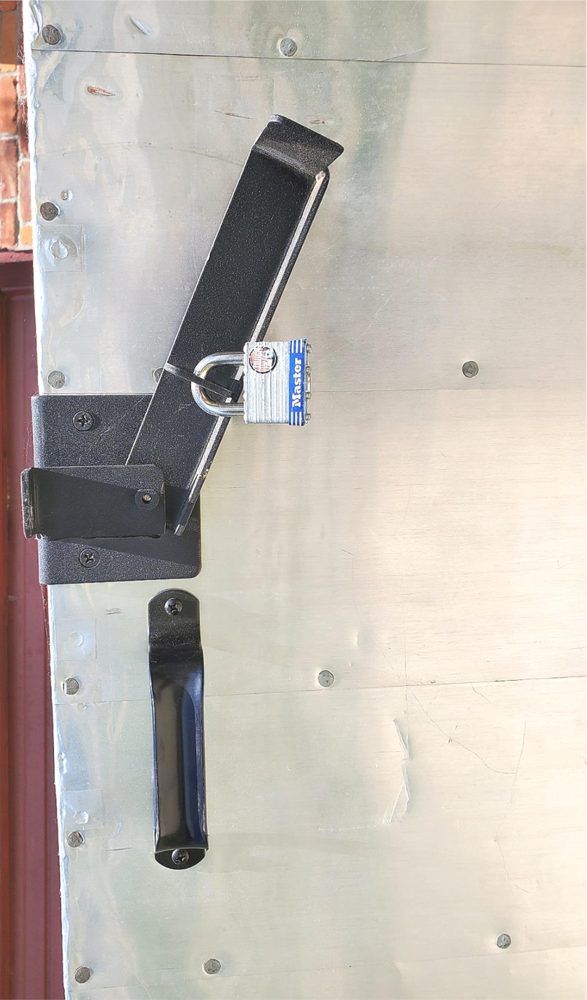 RARE VINTAGE HUGE 98"high x 72"wide HEAVY DUTY STEEL ARMORED BARN DOOR FREE SHIP