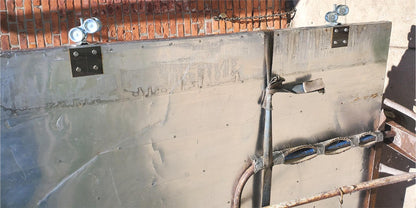 RARE VINTAGE HUGE 98"high x 72"wide HEAVY DUTY STEEL ARMORED BARN DOOR FREE SHIP