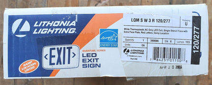 LITHONIA LIGHTING LQM S W3R 120/277 QUANTUM LED EMERGENCY EXIT SIGN FREESHIPPING