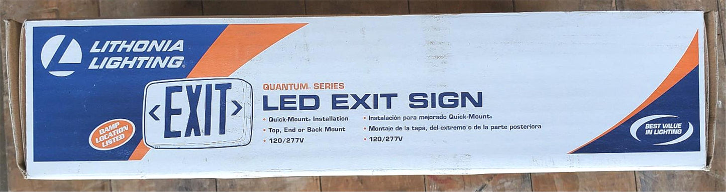 LITHONIA LIGHTING LQM S W3R 120/277 QUANTUM LED EMERGENCY EXIT SIGN FREESHIPPING