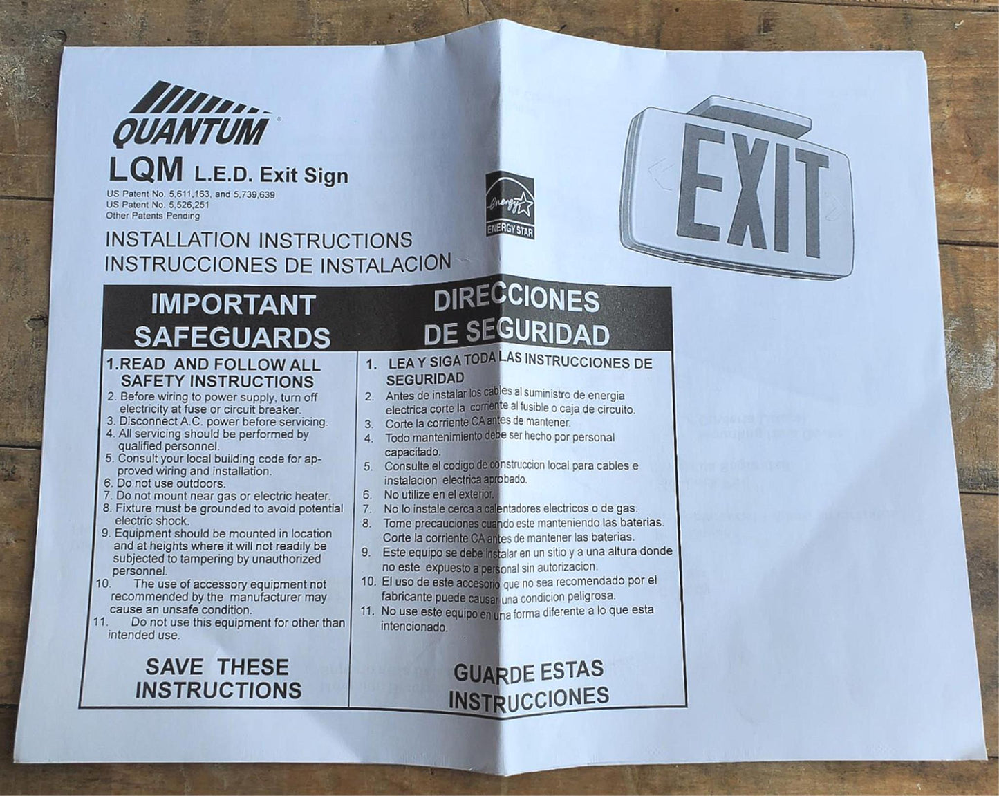 LITHONIA LIGHTING LQM S W3R 120/277 QUANTUM LED EMERGENCY EXIT SIGN FREESHIPPING