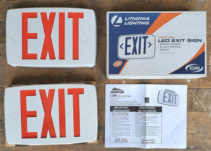 LITHONIA LIGHTING LQM S W3R 120/277 QUANTUM LED EMERGENCY EXIT SIGN FREESHIPPING