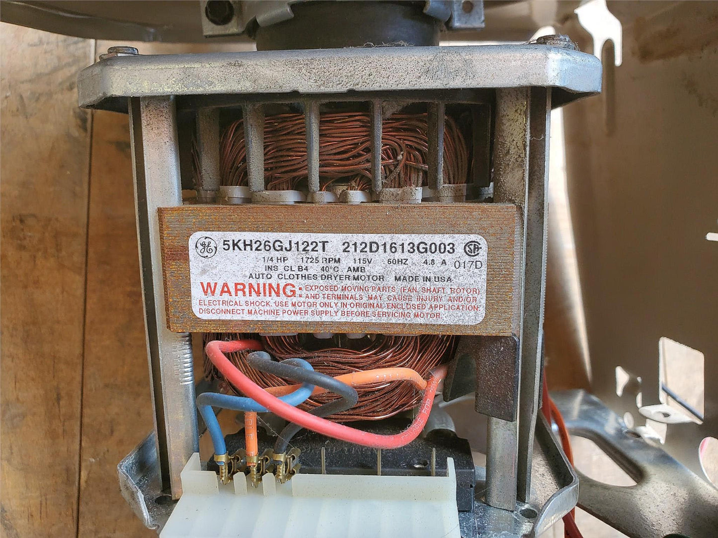 GE 5KH26GJ122T 212D1613G003 CLOTHES DRYER MOTOR with FAN BLOWER FREESHIPPING