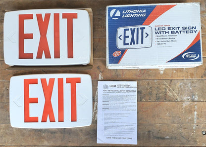 LITHONIA LIGHTING LQM S W3R 120/277 EL N M6 QUANTUM LED EMERGENCY EXIT SIGN