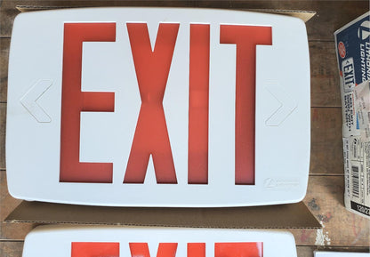 LITHONIA LIGHTING LQM S W3R 120/277 EL N M6 QUANTUM LED EMERGENCY EXIT SIGN