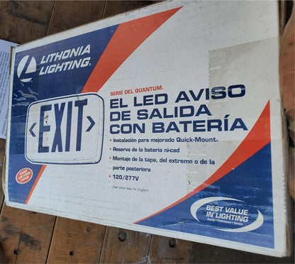 LITHONIA LIGHTING LQM S W3R 120/277 EL N M6 QUANTUM LED EMERGENCY EXIT SIGN