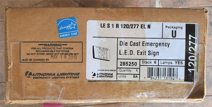 LITHONIA LIGHTING EXTREME LED EMERGENCY EXIT ALL CONDITION SIGN SERIESLVS120/277
