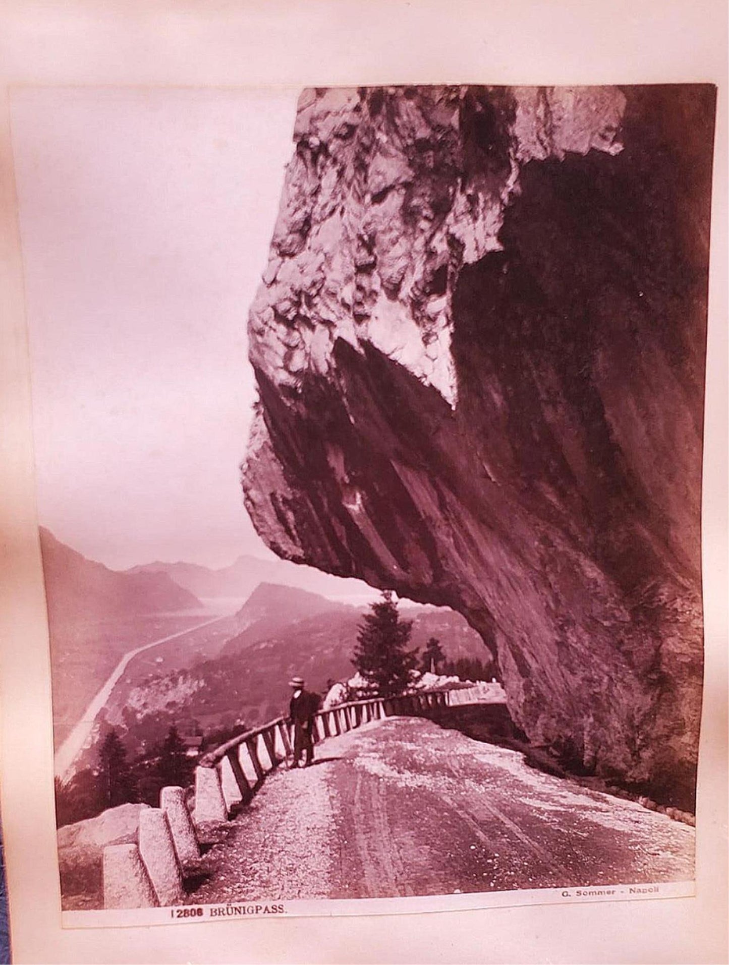 RARE 1888 ORIGINAL PHOTOGRAPH of BRUNIG PASS LUCERNE by G SOMMER 10"x8" FREESHIP