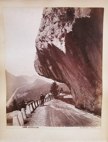 RARE 1888 ORIGINAL PHOTOGRAPH of BRUNIG PASS LUCERNE by G SOMMER 10"x8" FREESHIP
