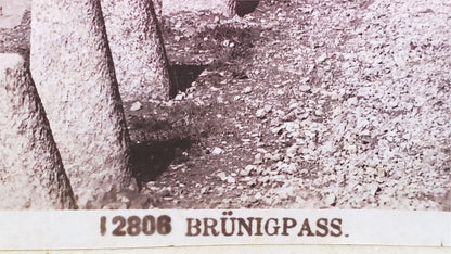 RARE 1888 ORIGINAL PHOTOGRAPH of BRUNIG PASS LUCERNE by G SOMMER 10"x8" FREESHIP