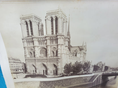 RARE 1888 ORIGINAL NOTRE DAME CATHEDRAL PHOTOGRAPH by X. PHOTO 10"x8" FREESHIP