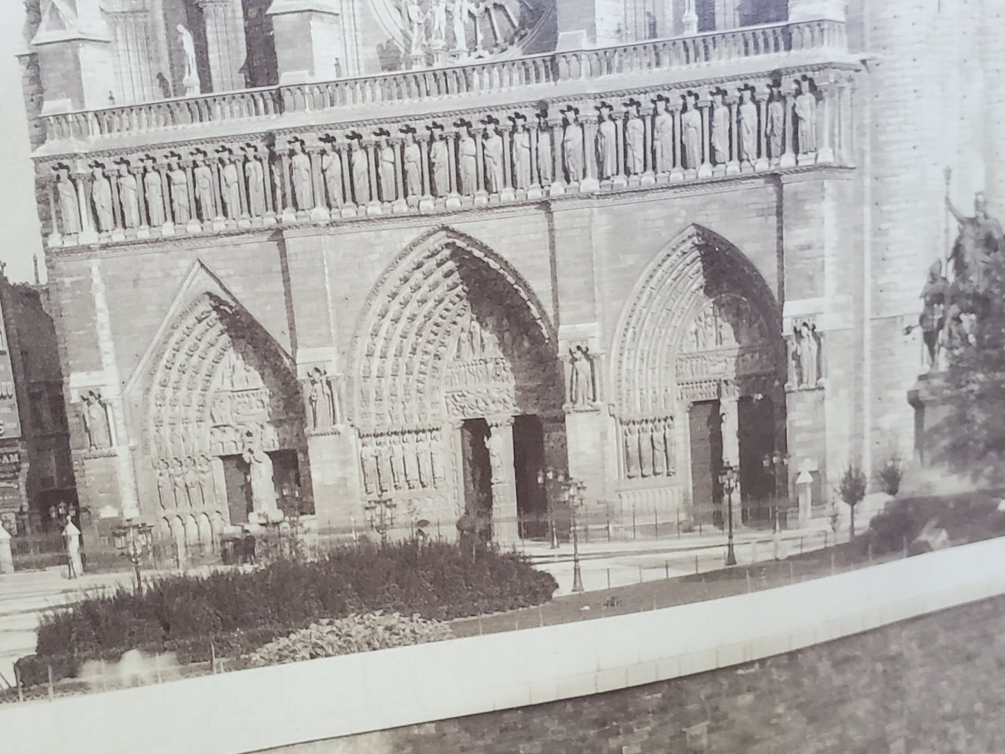 RARE 1888 ORIGINAL NOTRE DAME CATHEDRAL PHOTOGRAPH by X. PHOTO 10"x8" FREESHIP