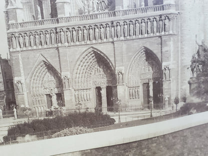 RARE 1888 ORIGINAL NOTRE DAME CATHEDRAL PHOTOGRAPH by X. PHOTO 10"x8" FREESHIP