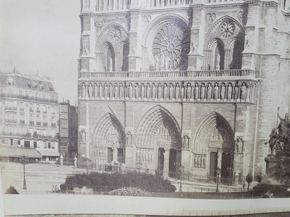 RARE 1888 ORIGINAL NOTRE DAME CATHEDRAL PHOTOGRAPH by X. PHOTO 10"x8" FREESHIP