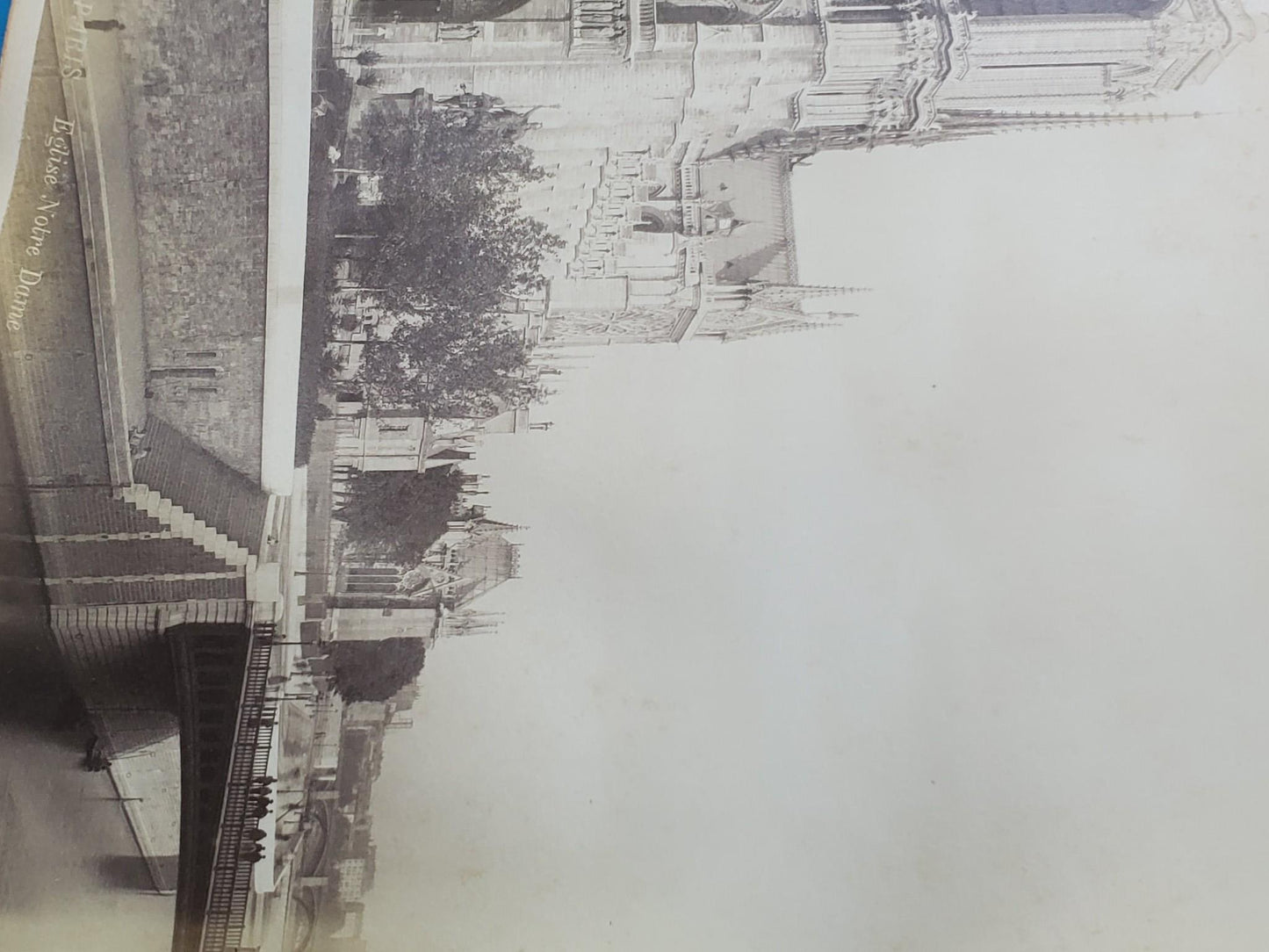 RARE 1888 ORIGINAL NOTRE DAME CATHEDRAL PHOTOGRAPH by X. PHOTO 10"x8" FREESHIP