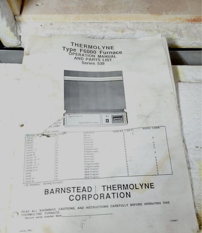SYBRON BARNSTEAD THERMOLYNE TYPE 6000 ASHING MUFFLE FURNACE 975°C WATCH VIDEO