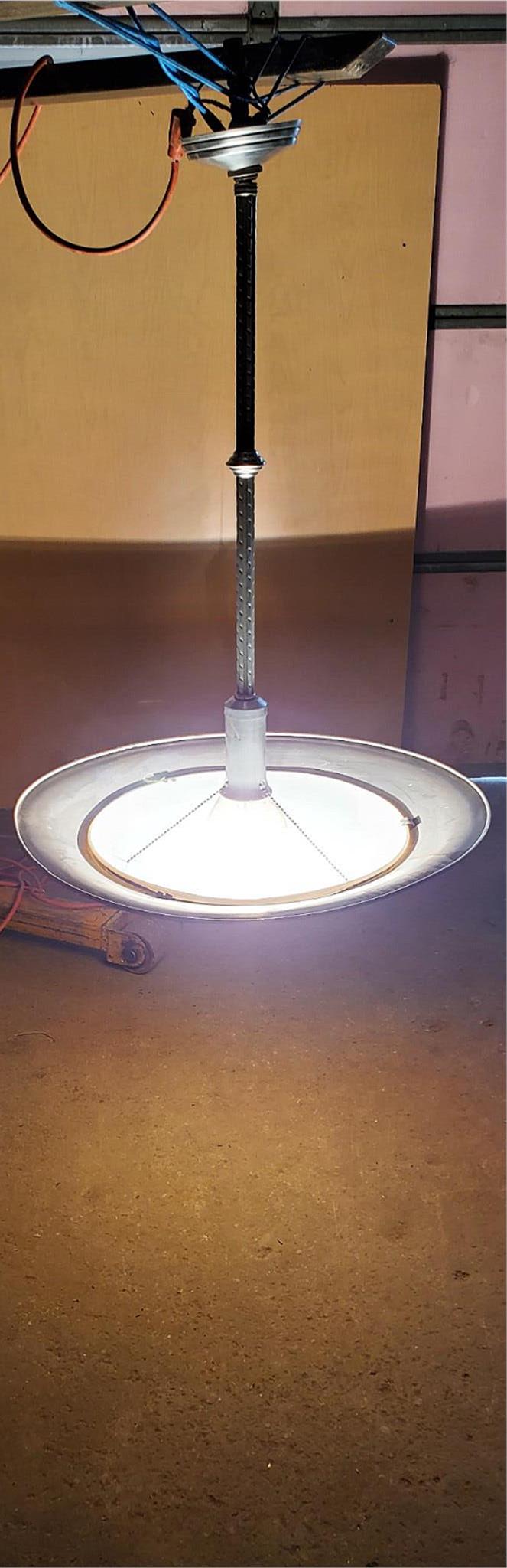 ANTIQUE 100year ART DECO MID CENTURY CHANDELIER OPAL MILK GLASS INDUSTRIAL LIGHT