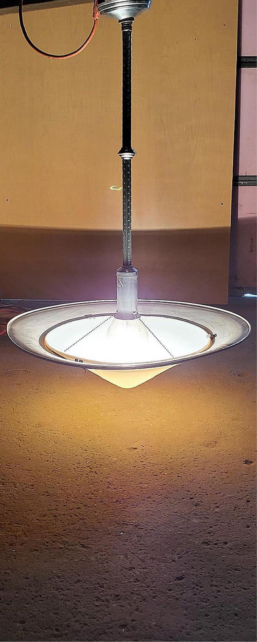 ANTIQUE 100year ART DECO MID CENTURY CHANDELIER OPAL MILK GLASS INDUSTRIAL LIGHT