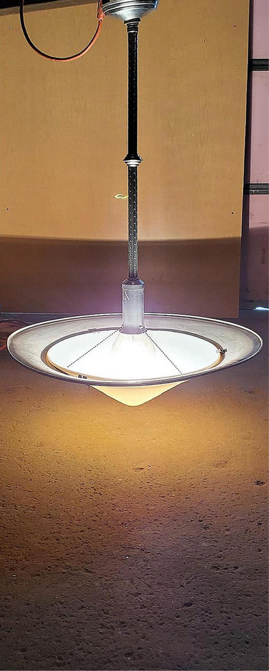 ANTIQUE 100year ART DECO MID CENTURY CHANDELIER OPAL MILK GLASS INDUSTRIAL LIGHT